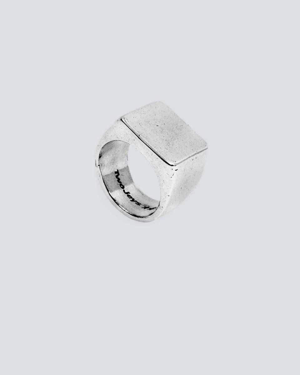 Anillo Twojeys Squared Plateado Unisex