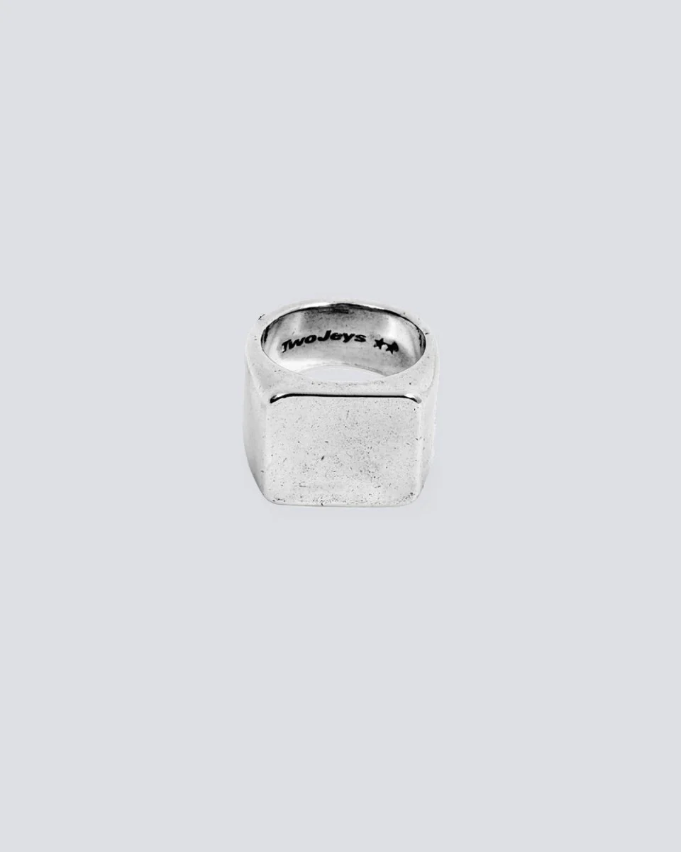 Anillo Twojeys Squared Plateado Unisex - Image 2