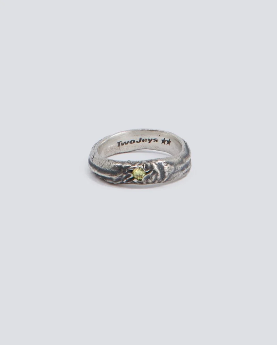 Anillo Twojeys Yellow Stone Ring Silver Plateado Unisex