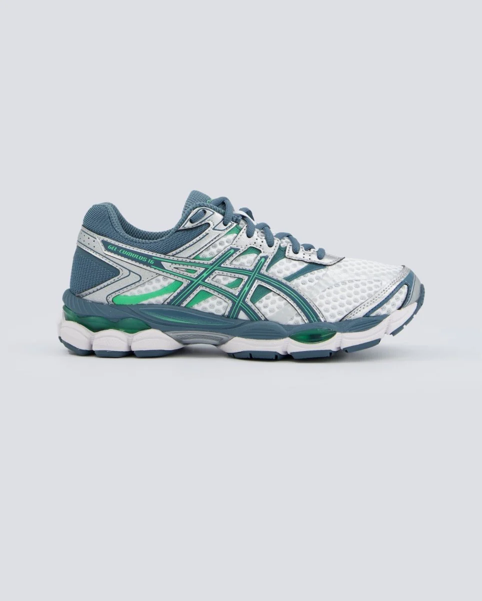 Asics Gel Cumulus 16 Verde Y Gris Mujer