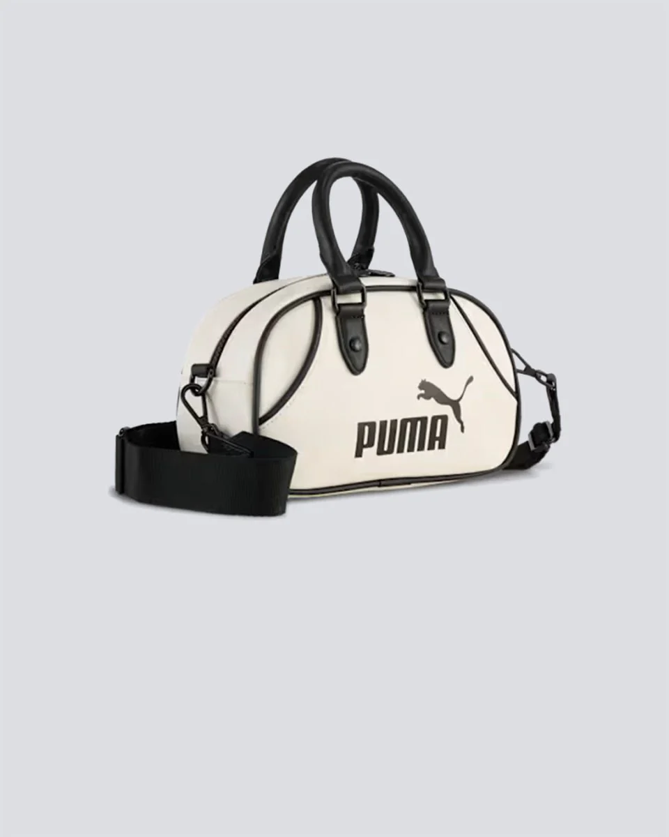 Bolso Puma Archive Mini Grip Bag Blanco Y Negro Unisex - Image 4
