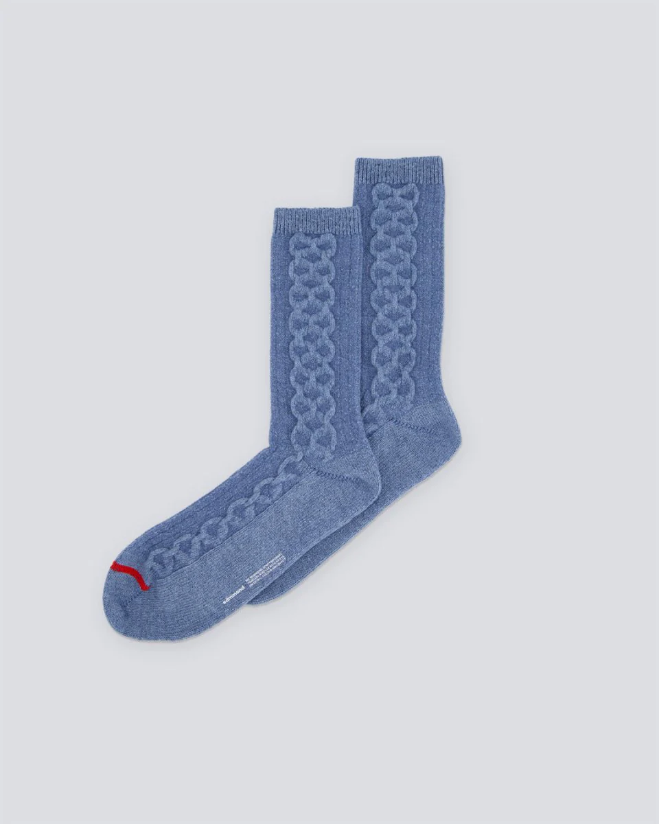 Calcetines Edmmond Studios Cable Knit Azul Unisex