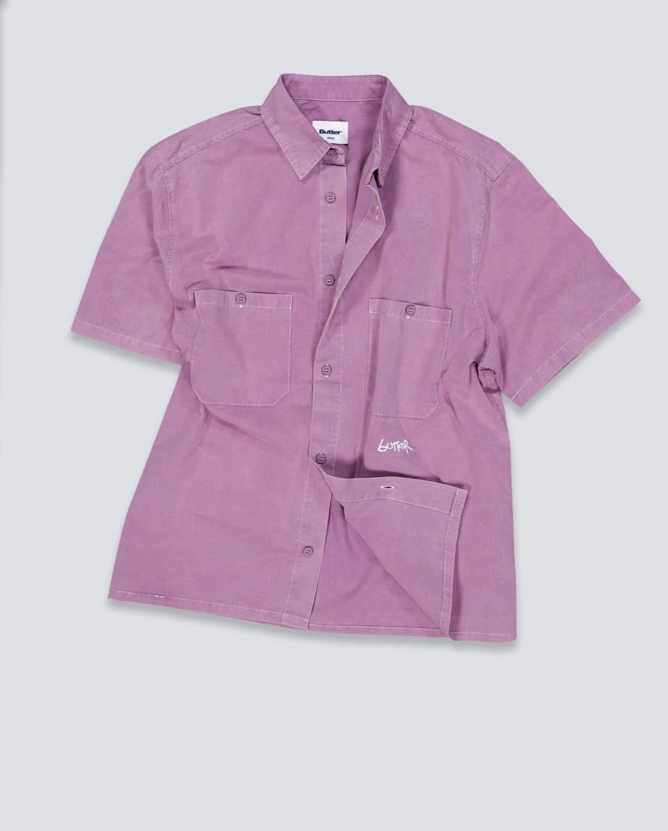 Camisa Butter Goods Contrast Stitch Morado Unisex - Image 6