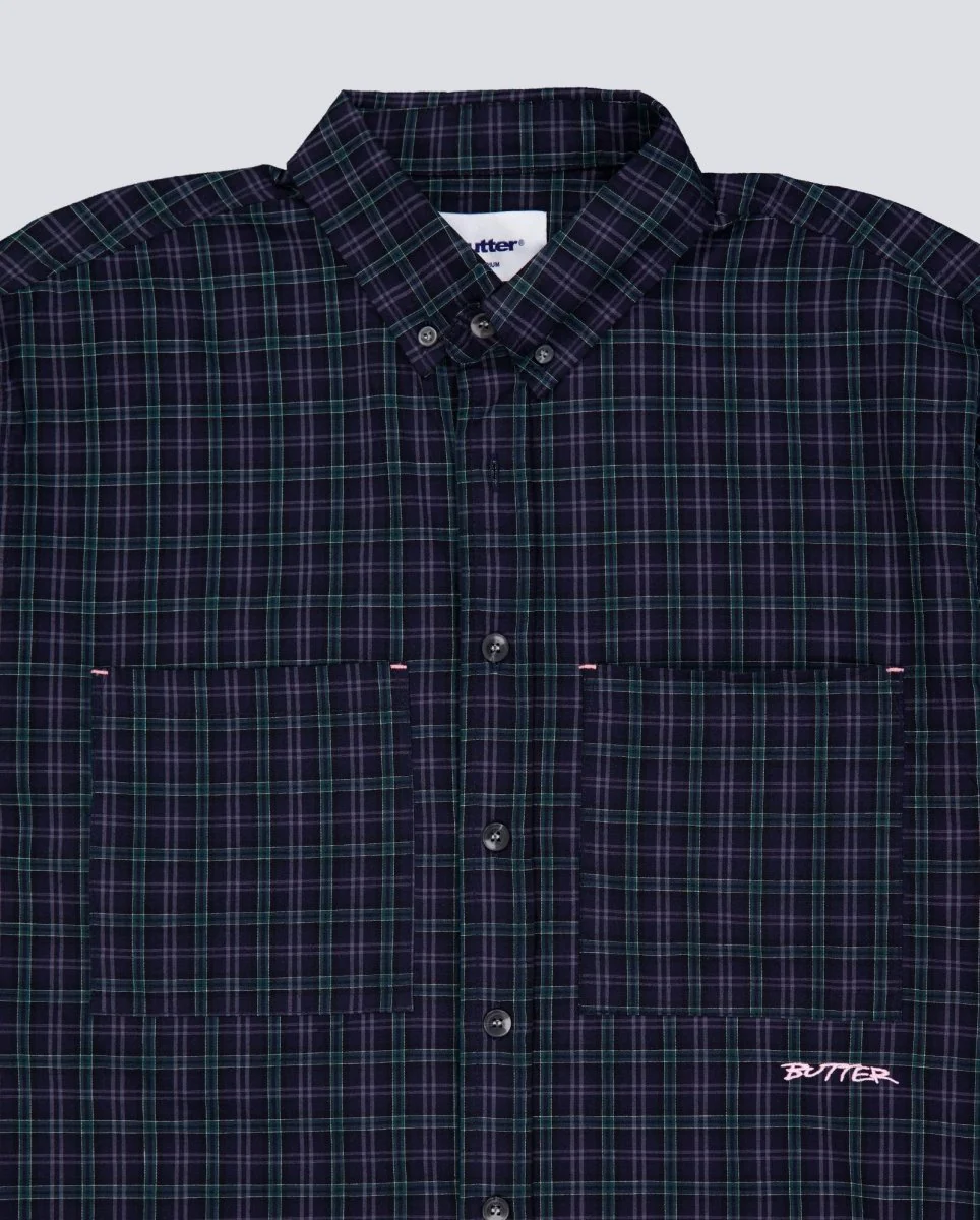 Camisa Butter Goods Plaid Azul Unisex - Image 5