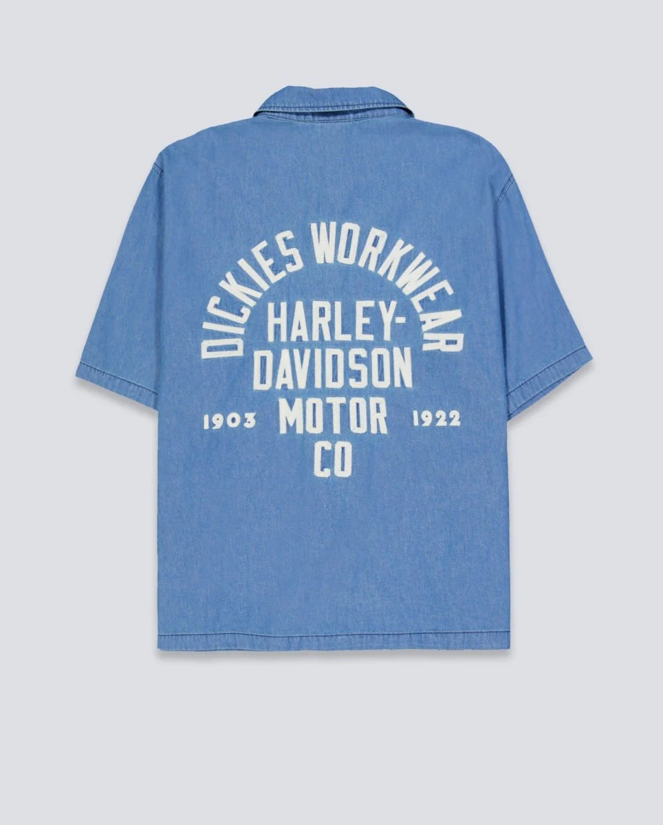 Camisa Dickies Chambray Work Azul Hombre - Image 3