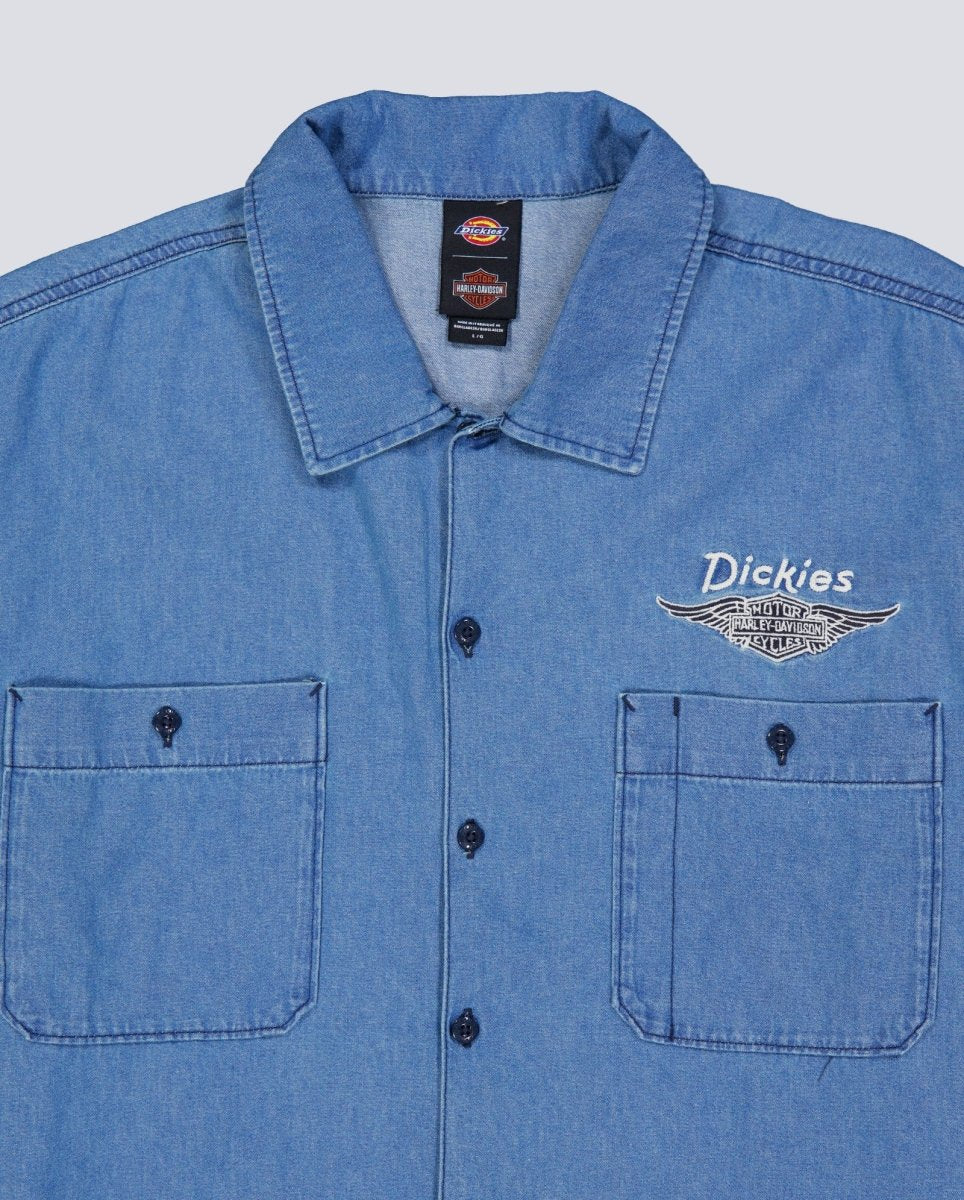 Camisa Dickies Chambray Work Azul Hombre - Image 4