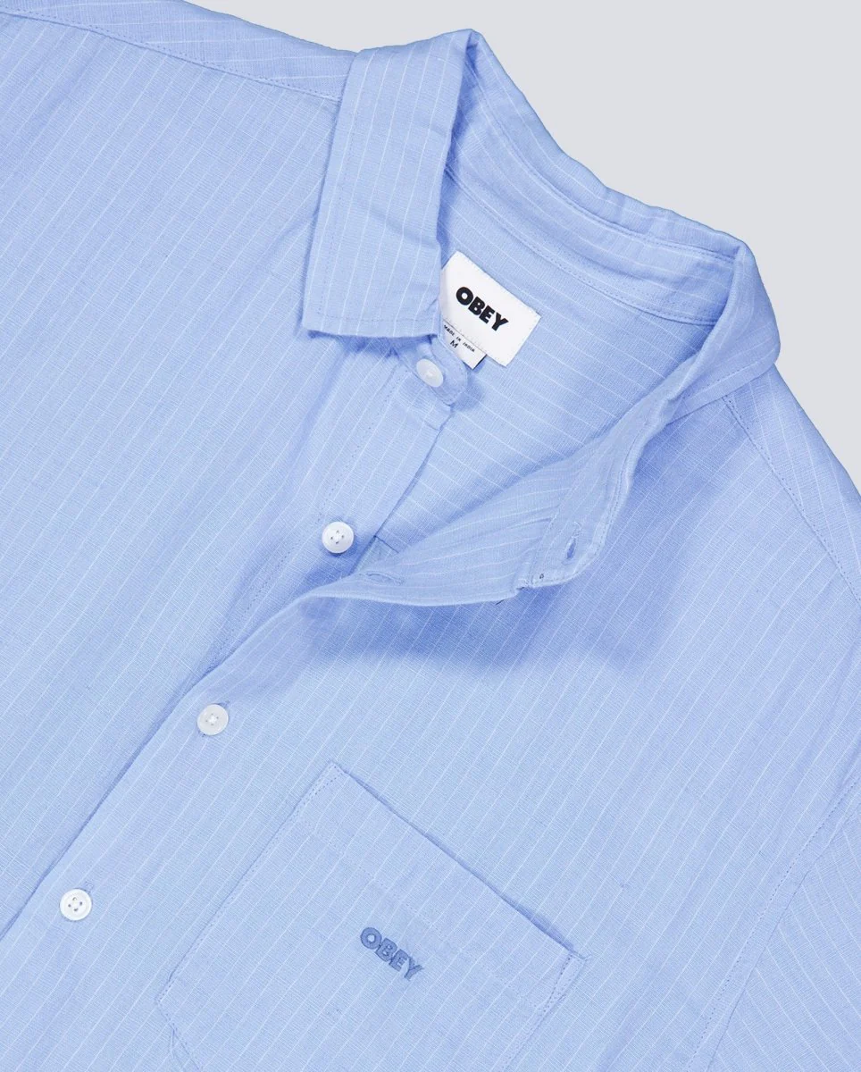 Camisa Obey Barry Azul Hombre - Image 2