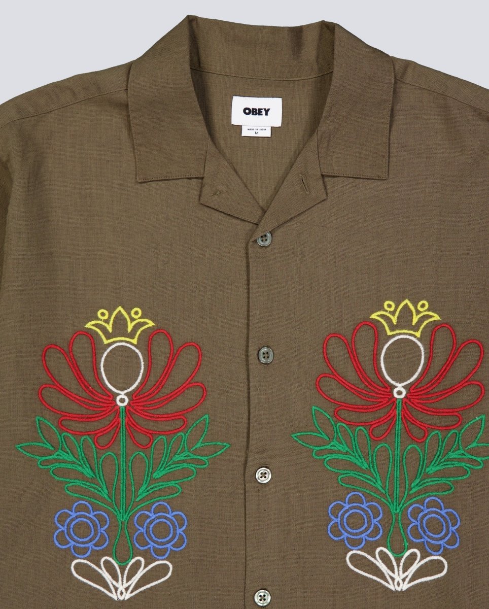 Camisa Obey Perry Marrón Hombre - Image 4