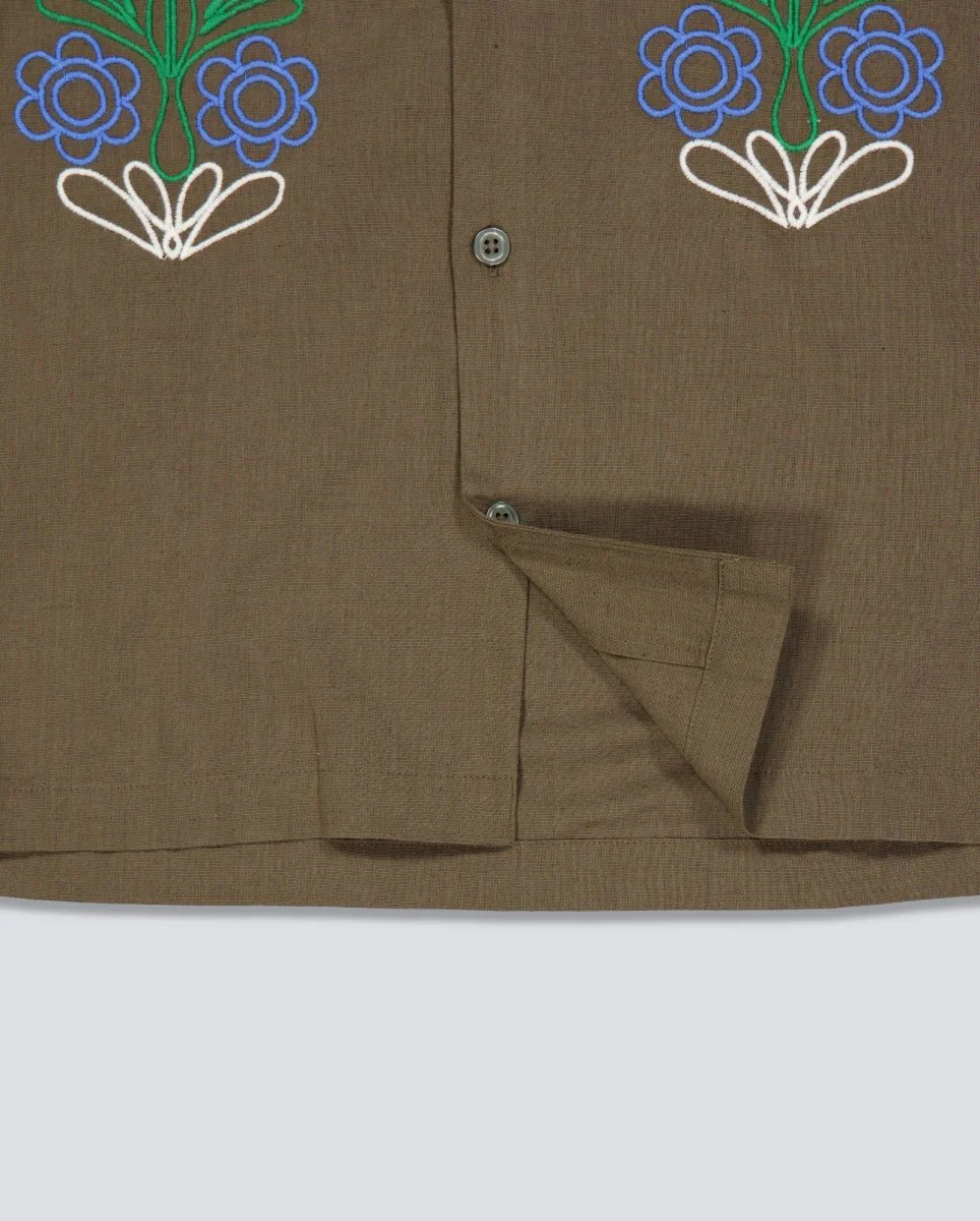 Camisa Obey Perry Marrón Hombre - Image 6