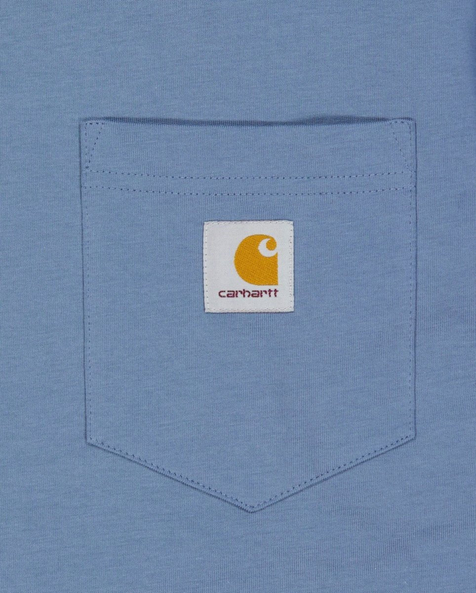 Camiseta Carhart Wip Pocket Azul Unisex - Image 3