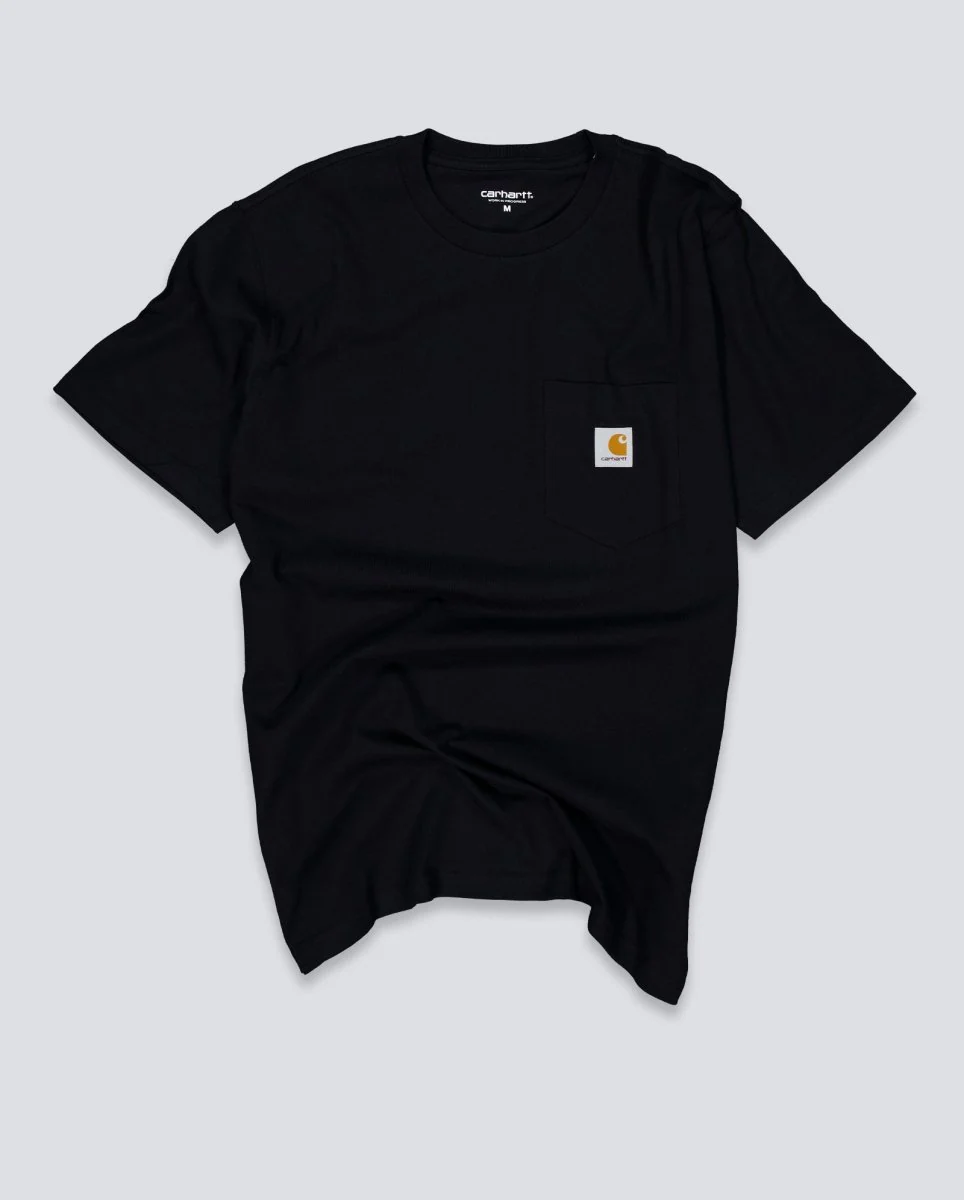 Camiseta Carhart Wip Pocket Negro Unisex - Image 2