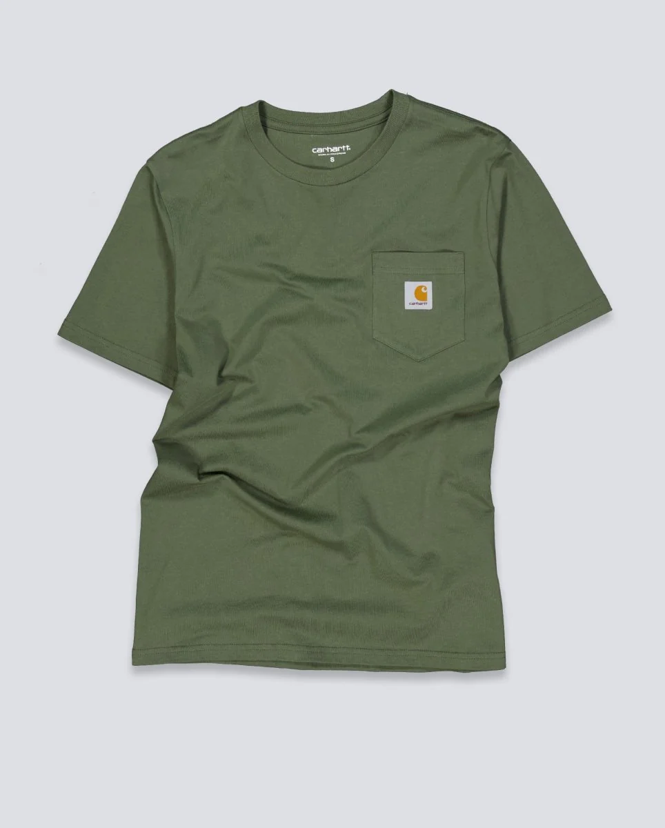 Camiseta Carhart Wip Pocket Verde Unisex - Image 2
