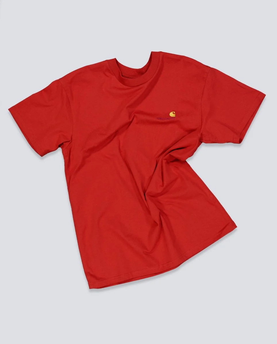 Camiseta Carhartt WIP American Scripts Rojo Unisex - Image 2