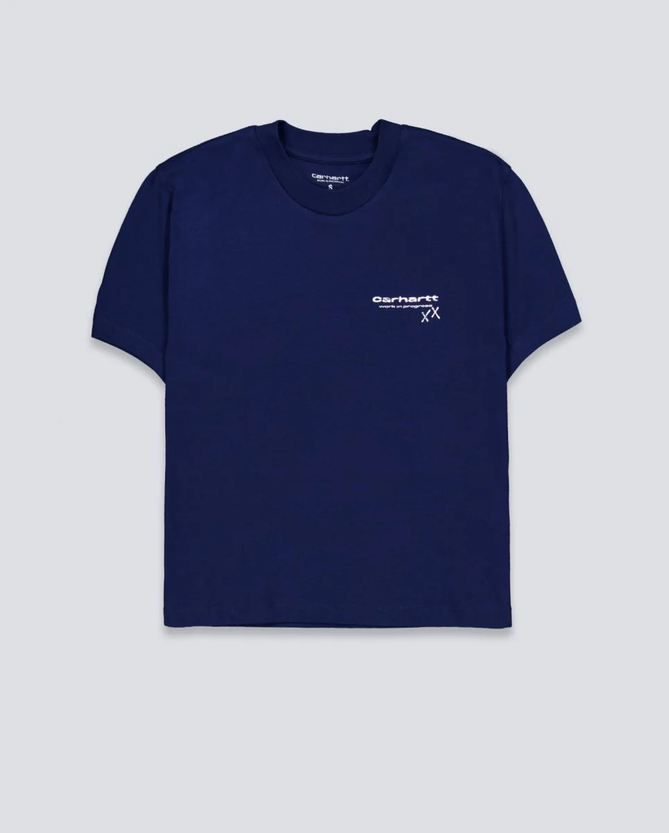 Camiseta Carhartt WIP Garble Azul Mujer
