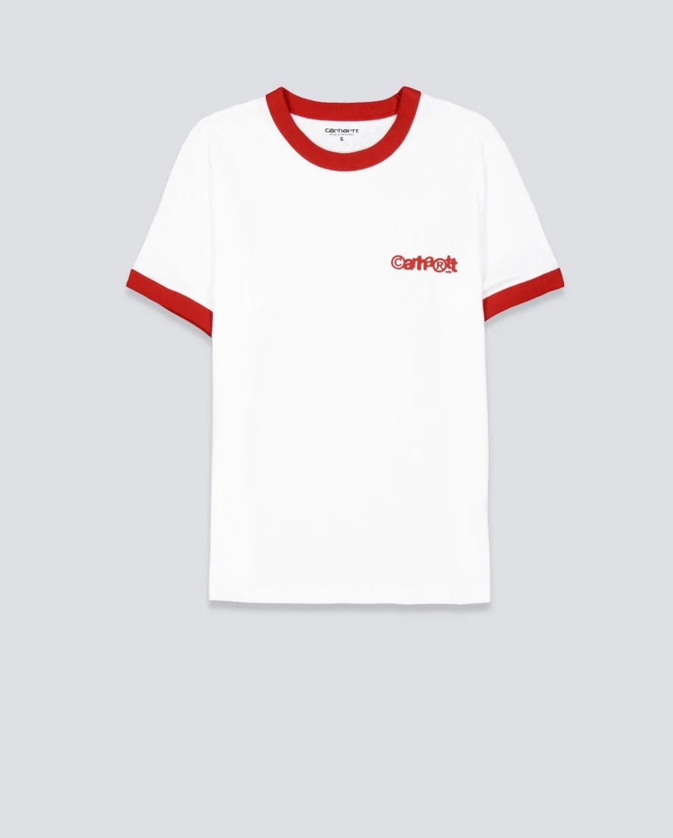 Camiseta Carhartt WIP Ringer IP Blanco Rojo Unisex
