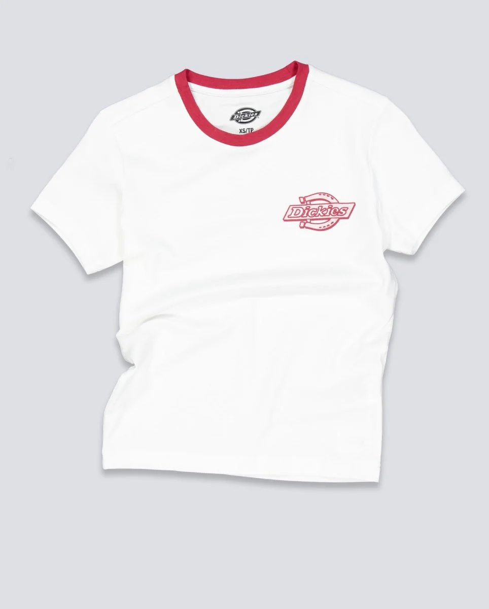 Camiseta Dickies Plainville Ringer Blanco Mujer - Image 2