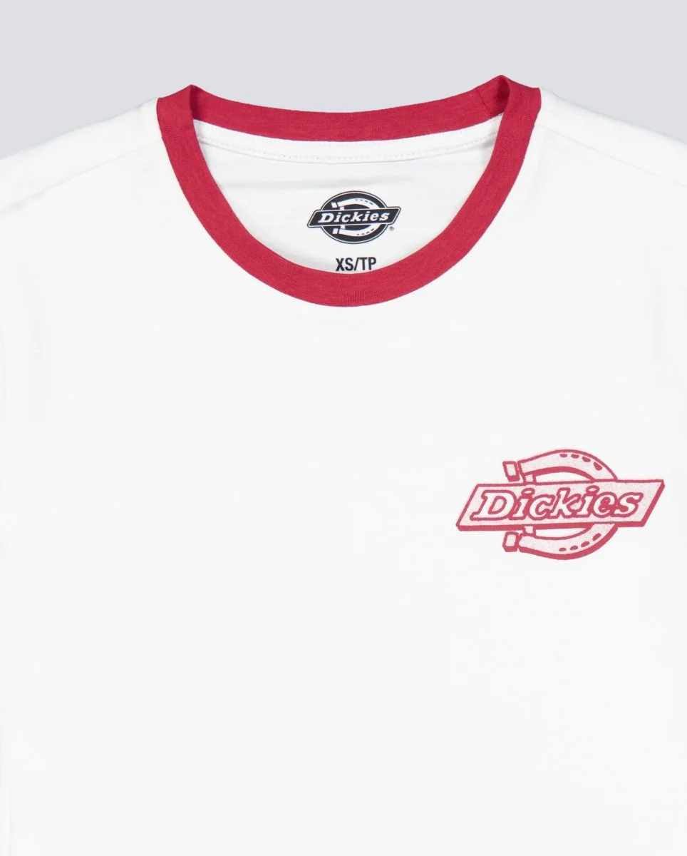 Camiseta Dickies Plainville Ringer Blanco Mujer - Image 5