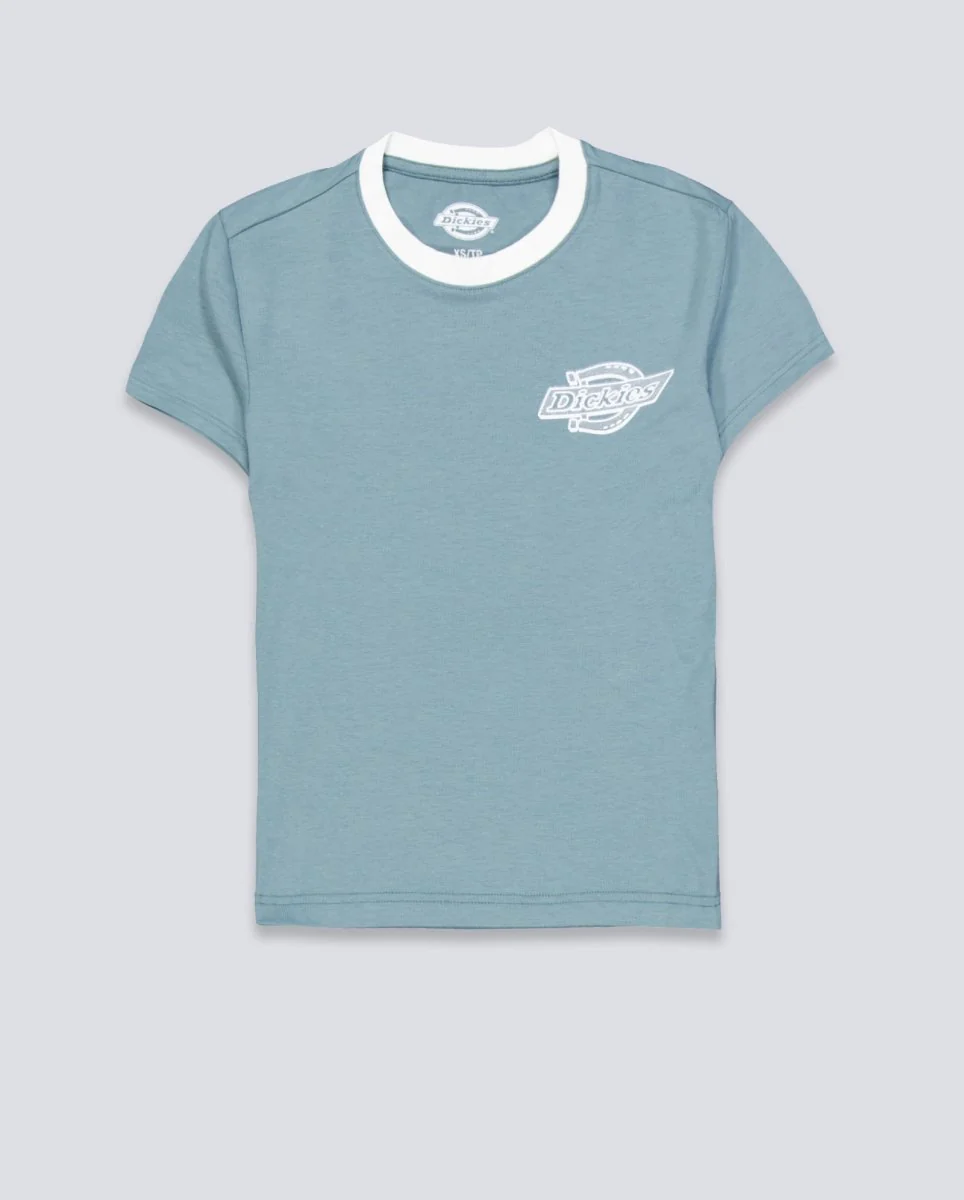 Camiseta Dickies Plainville Ringer Verde Mujer