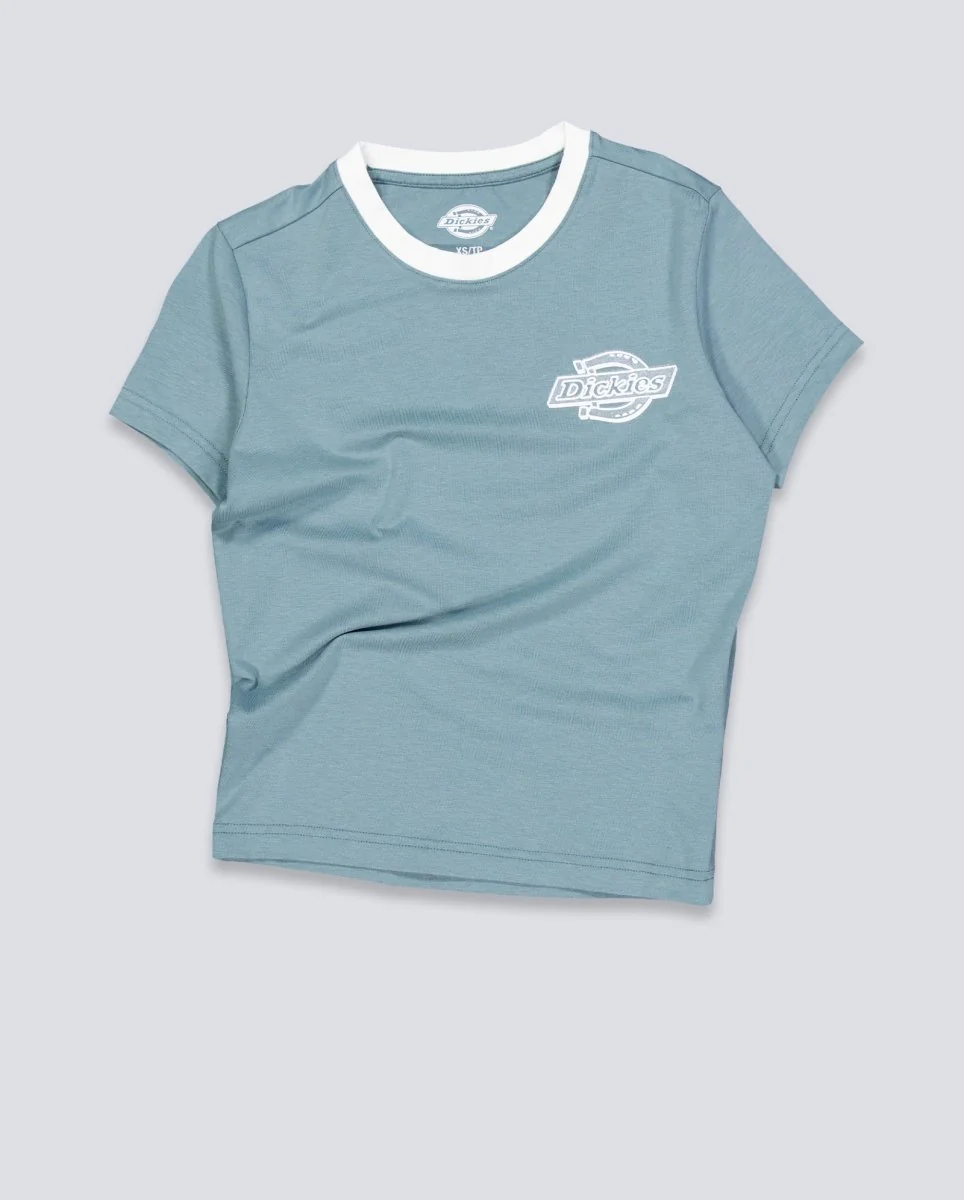Camiseta Dickies Plainville Ringer Verde Mujer - Image 2