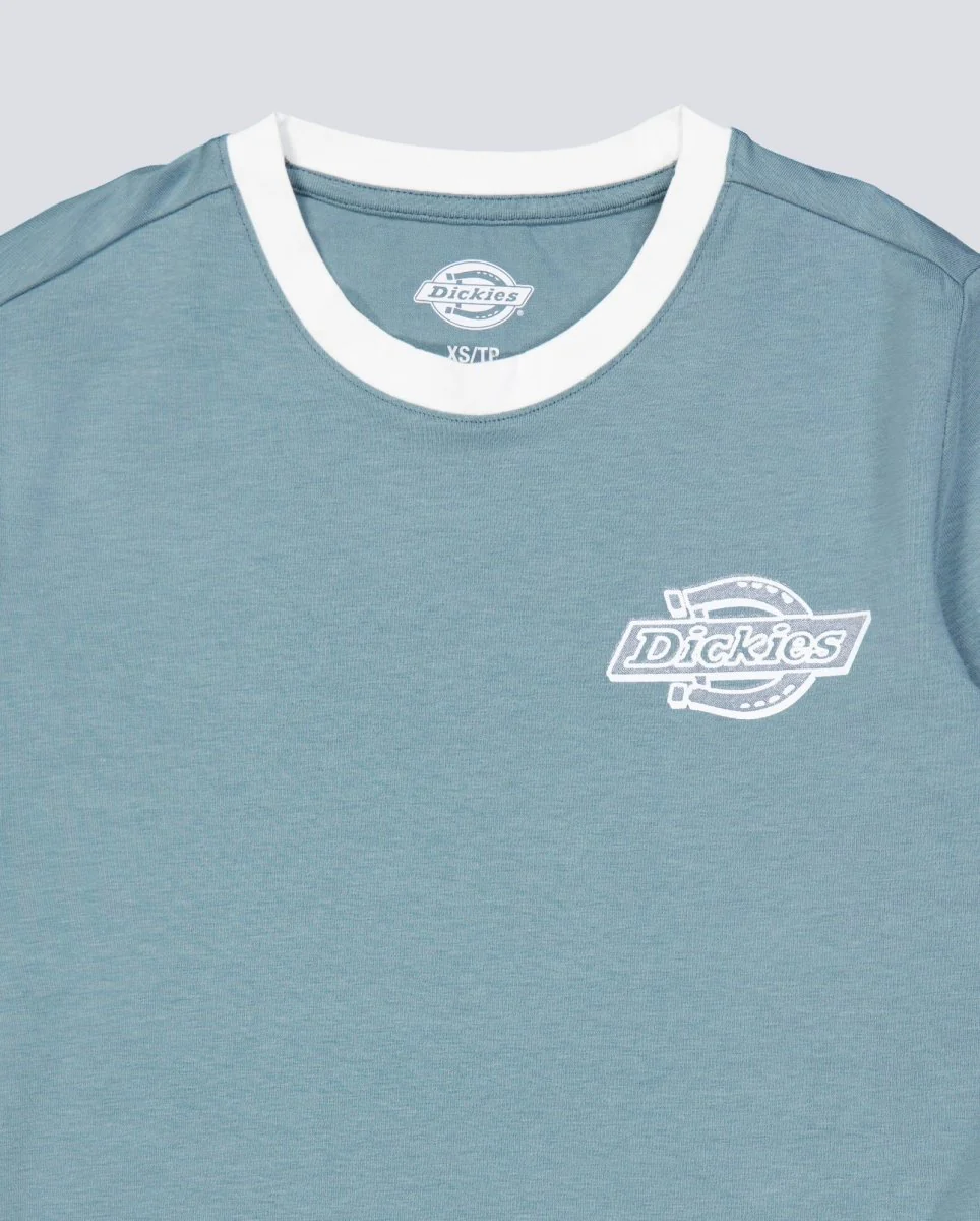 Camiseta Dickies Plainville Ringer Verde Mujer - Image 5