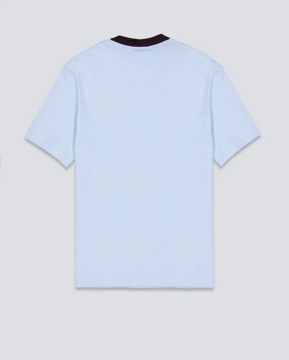 Camiseta Lacoste Cuello Contraste Azul Unisex - Image 4
