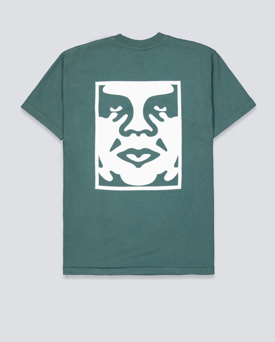 Camiseta Obey Bold Icon Face Pigment Verde Hombre - Image 3