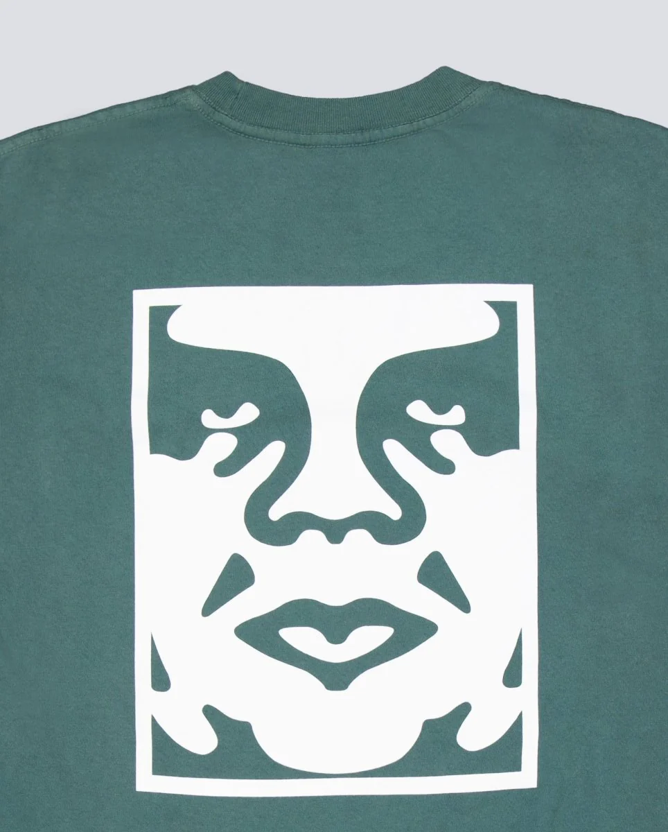 Camiseta Obey Bold Icon Face Pigment Verde Hombre - Image 5
