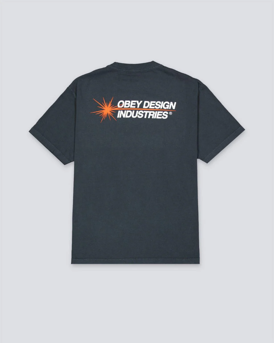 Camiseta Obey Design Industries Negro Hombre - Image 2