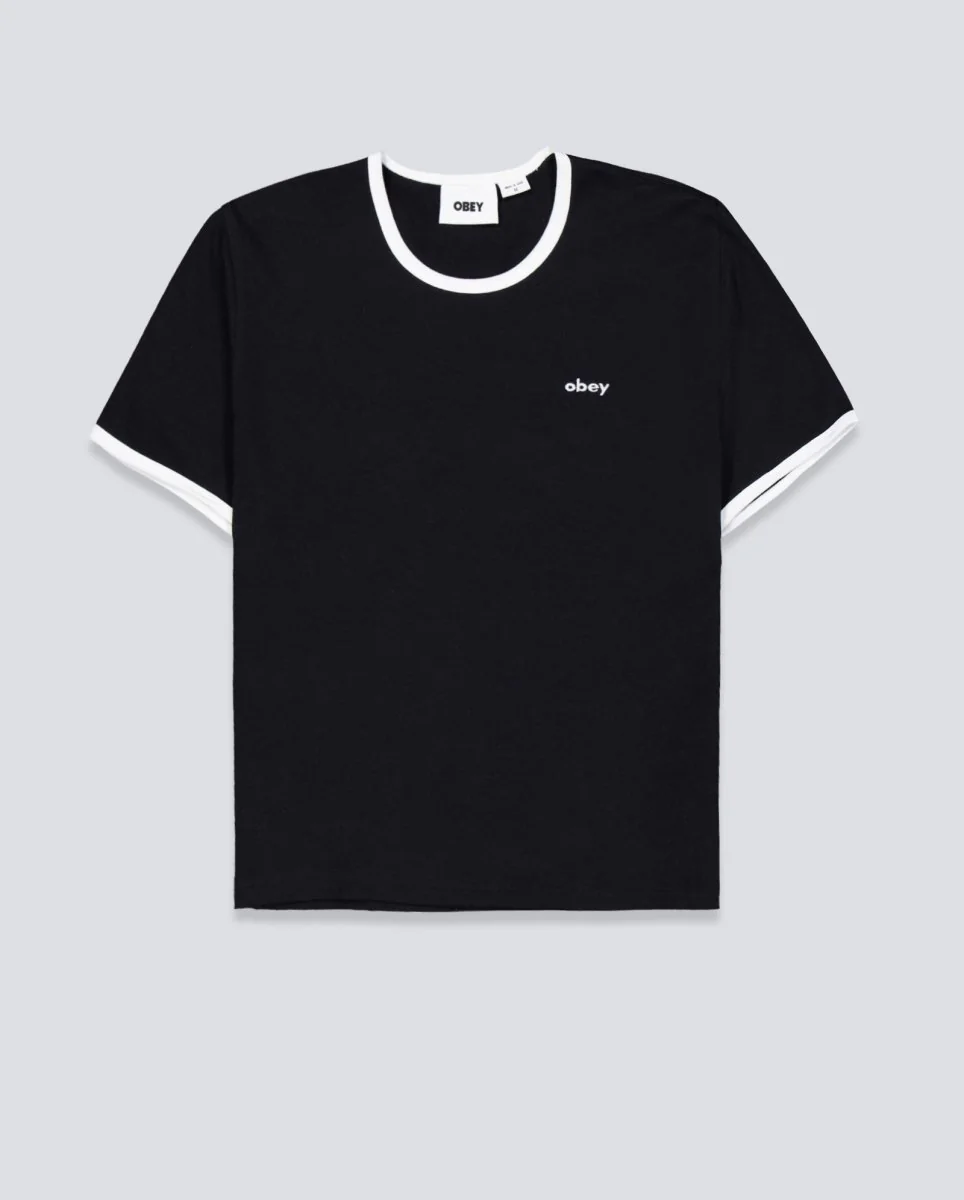 Camiseta Obey Duvall Ringer Negro Mujer
