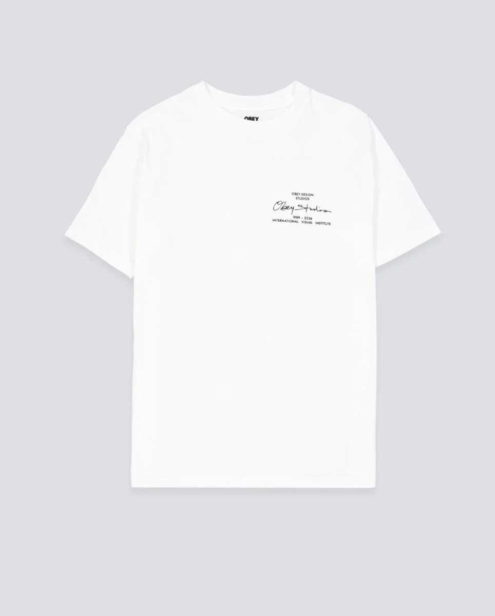 Camiseta Obey Institute Pigment Blanco Unisex