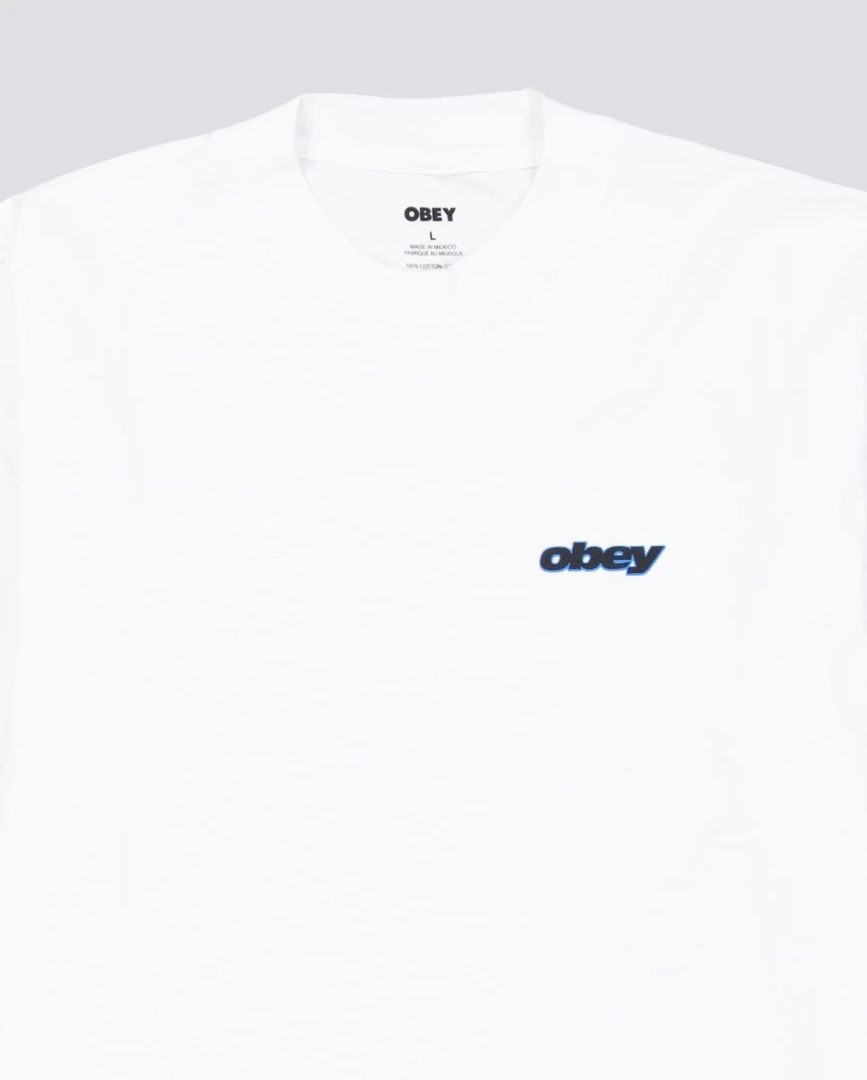 Camiseta Obey Lips Blanco Hombre - Image 3