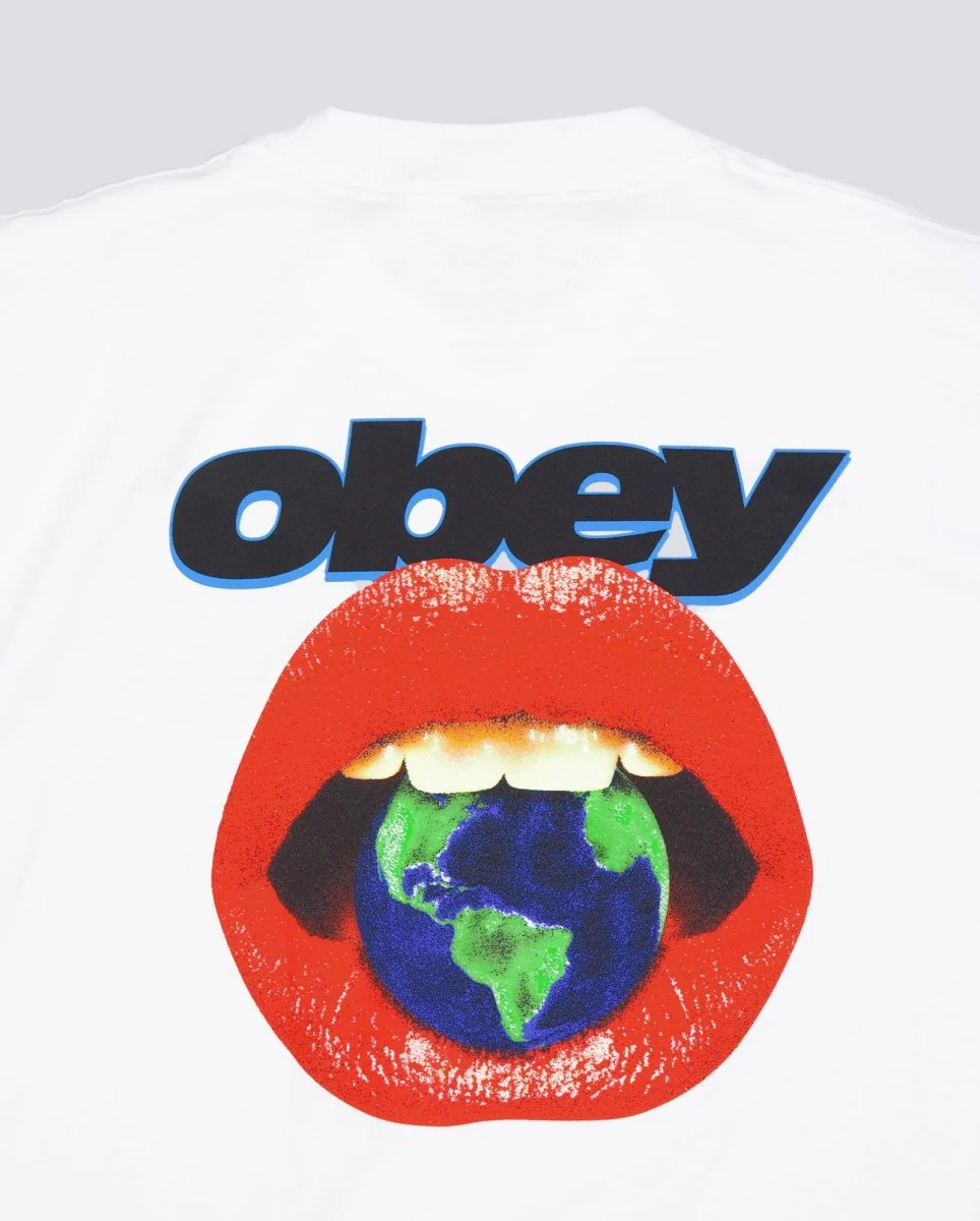 Camiseta Obey Lips Blanco Hombre - Image 6