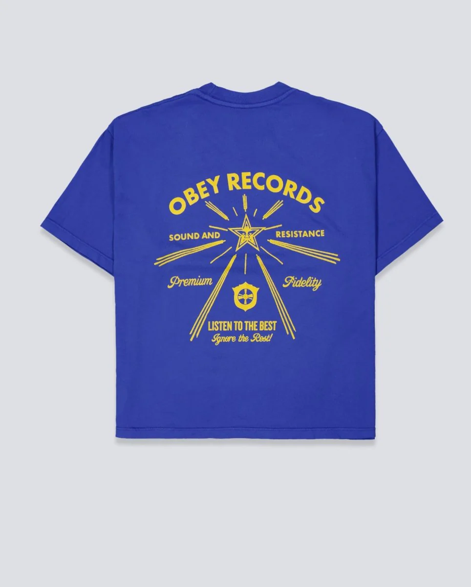 Camiseta Obey Listen To The Best Azul Mujer - Image 2