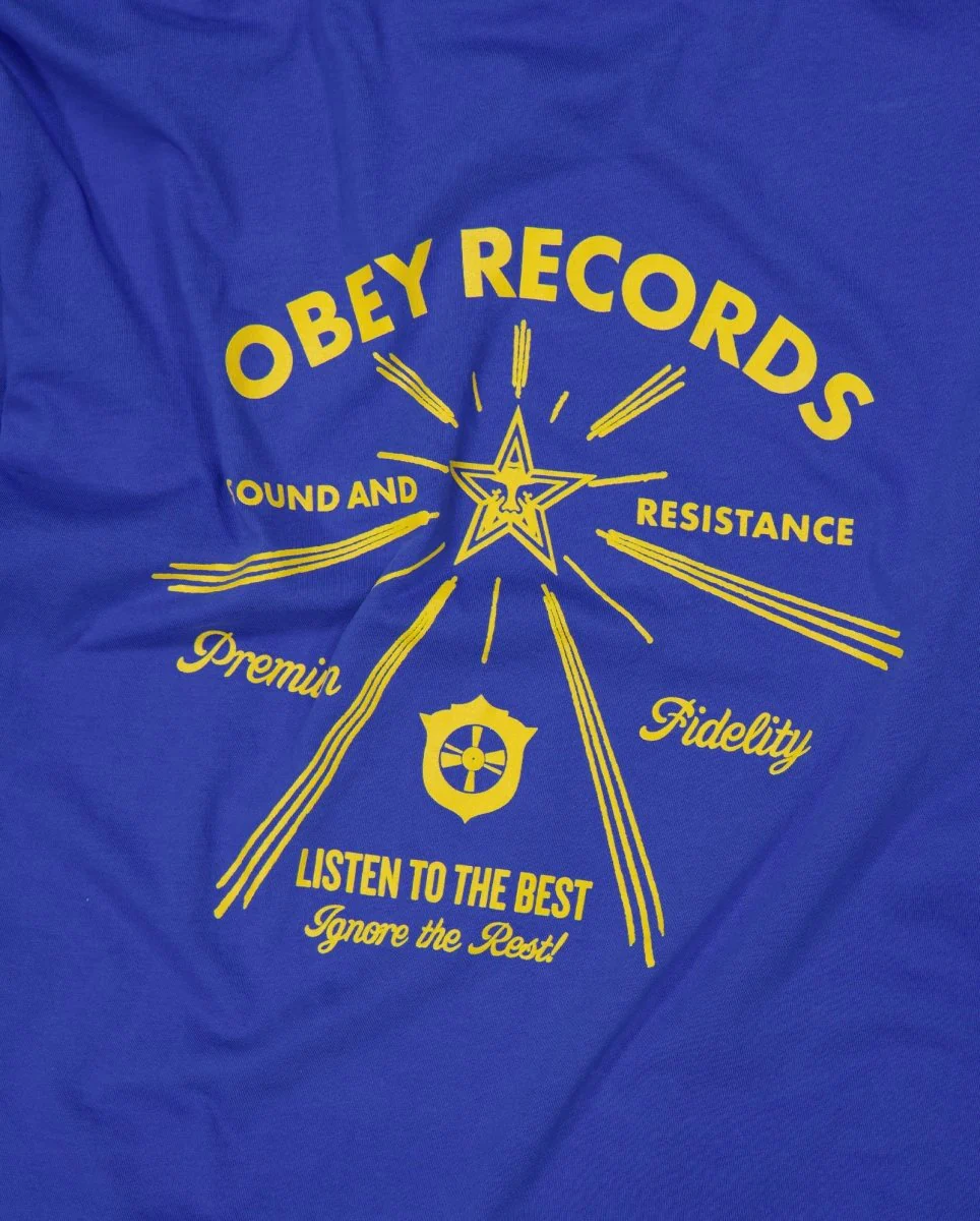 Camiseta Obey Listen To The Best Azul Mujer - Image 3