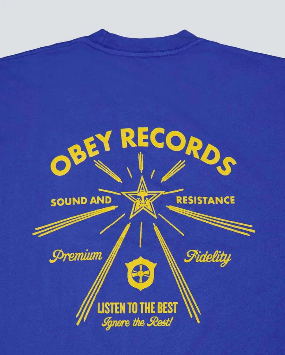 Camiseta Obey Listen To The Best Azul Mujer - Image 5