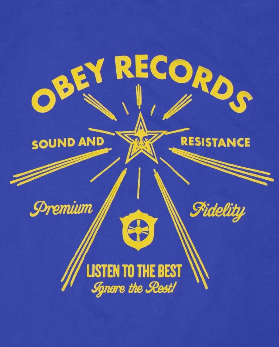 Camiseta Obey Listen To The Best Azul Mujer - Image 6