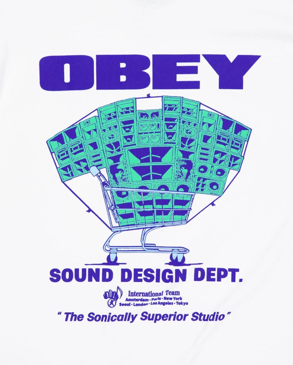 Camiseta Obey Sound Design Dept. Blanco Hombre - Image 6