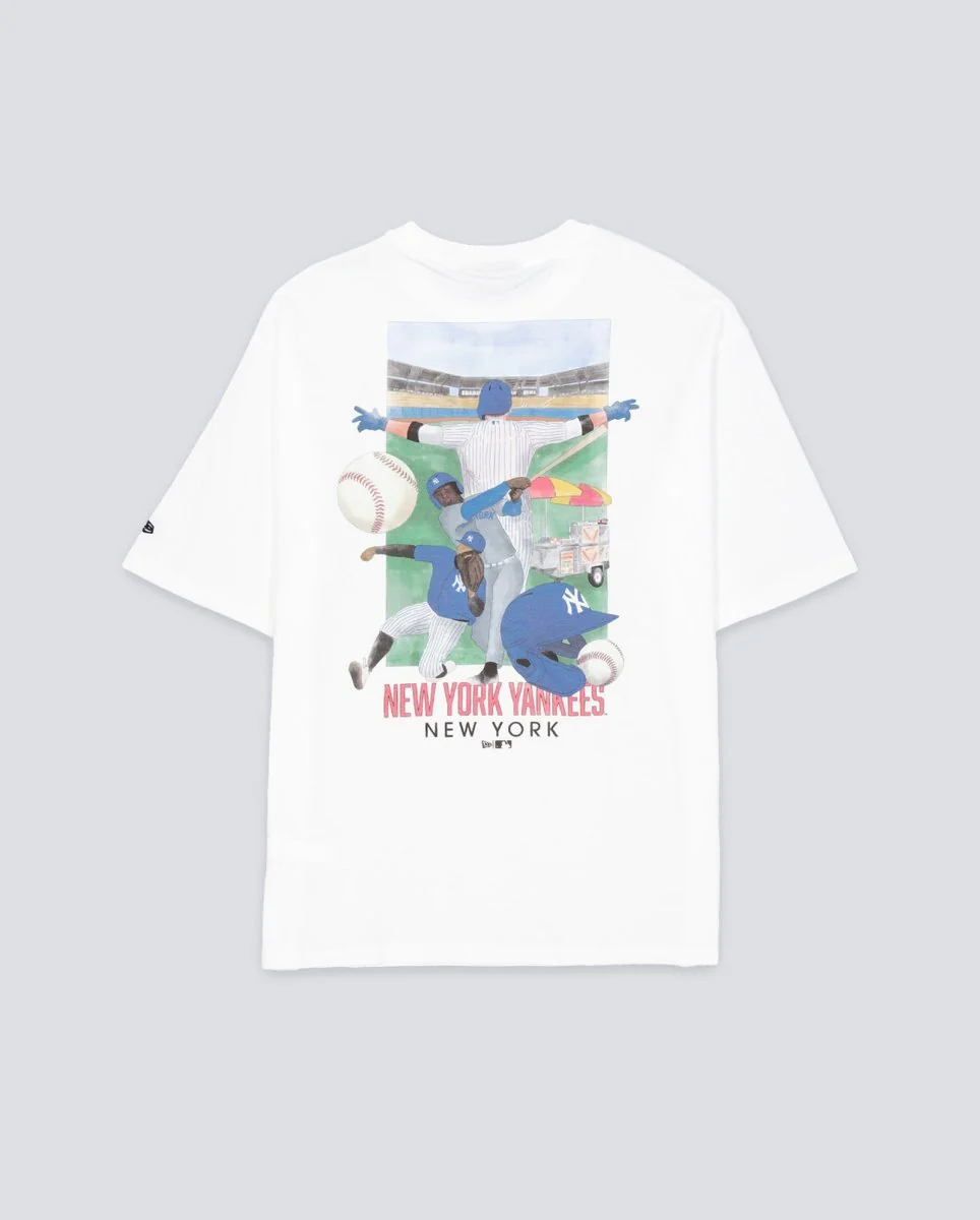 Camiseta Oversized New Era MLB New York Yankees  Beige Unisex - Image 3