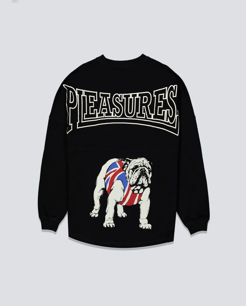 Camiseta Pleasures Bulldog Heavyweight Long Sleeve Negro Unisex - Image 2