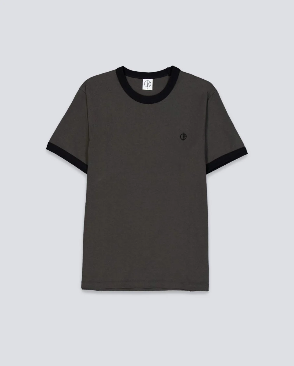 Camiseta Polar Skate Co Ringer Gris Y Negro Unisex