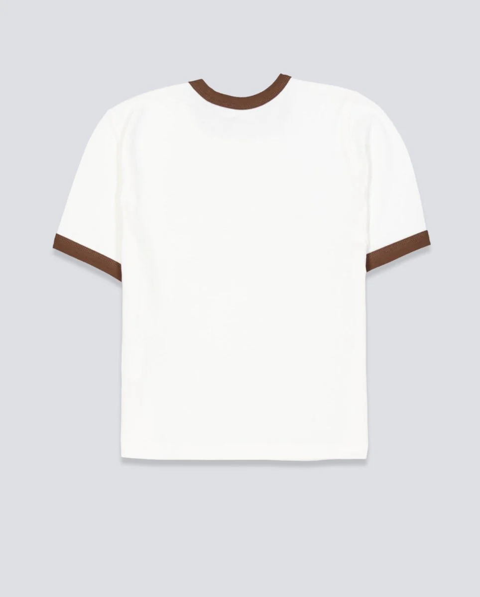 Camiseta Vans Center Chest Ringer Blanco Mujer - Image 3