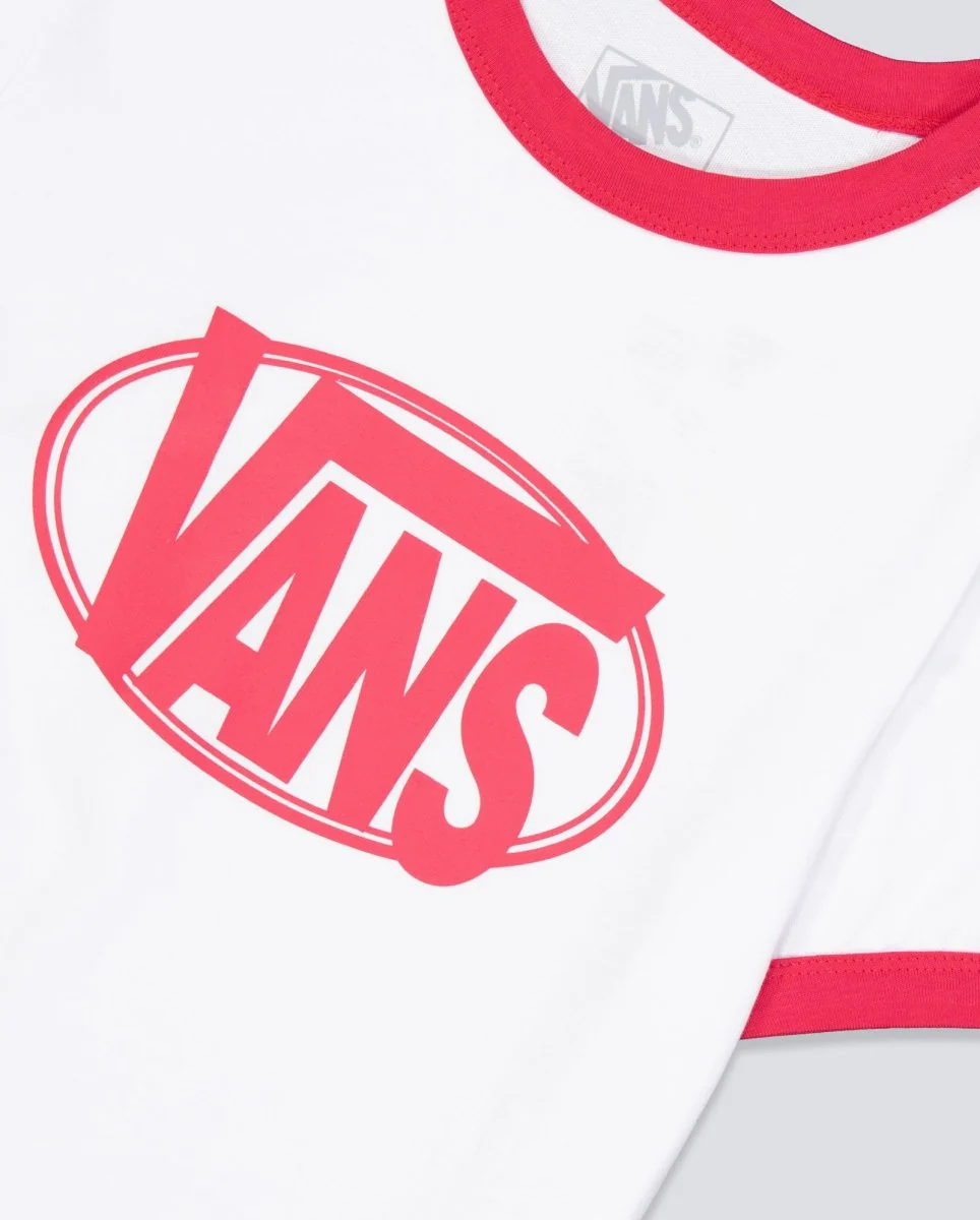 Camiseta Vans Center Chest Ringer Rojo Mujer - Image 4