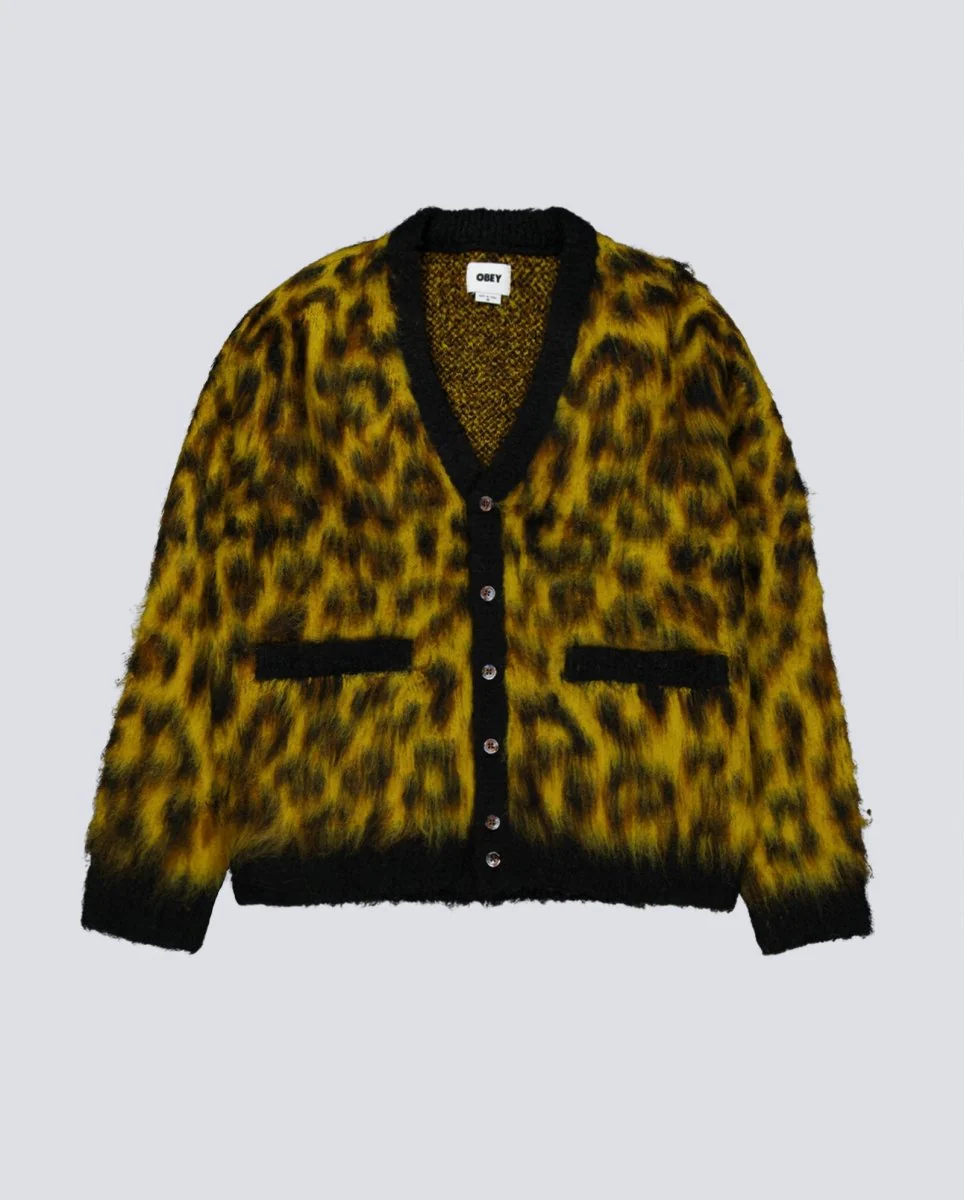 Cárdigan Obey Patron Leopard Hombre