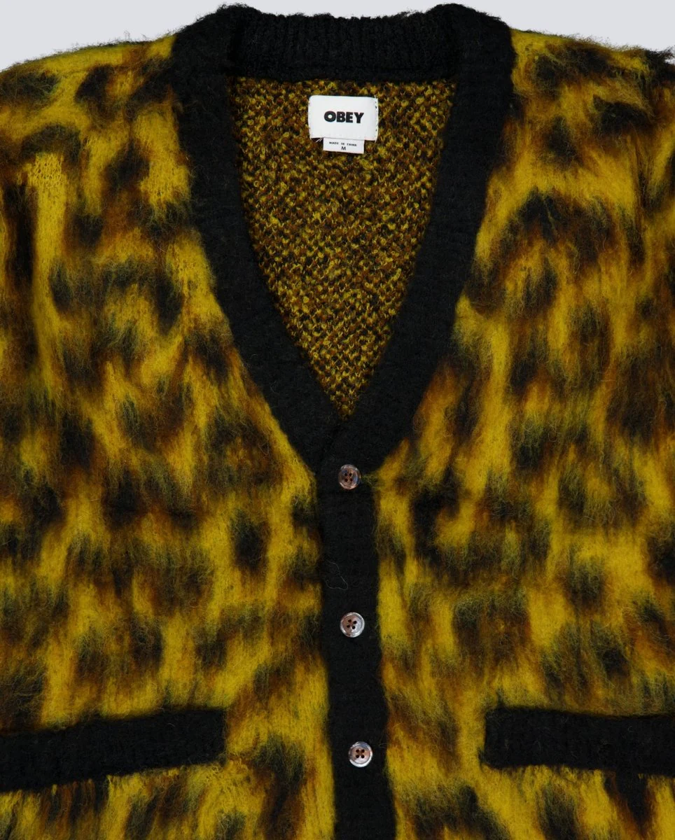 Cárdigan Obey Patron Leopard Hombre - Image 2