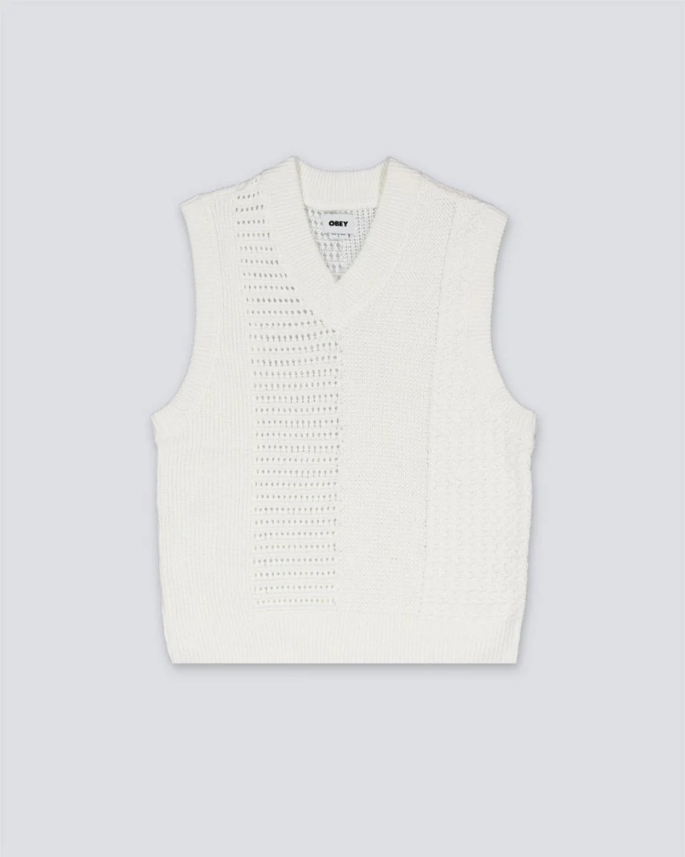 Chaleco Obey Garrett Sweater Beige Hombre