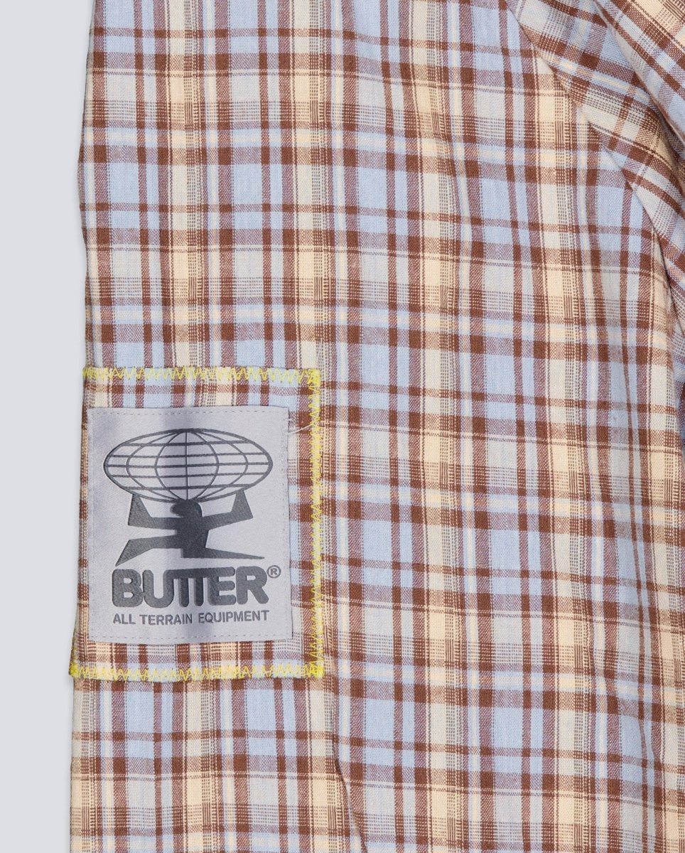 Chaqueta Butter Goods Plaid Equipment Beige Unisex - Image 4