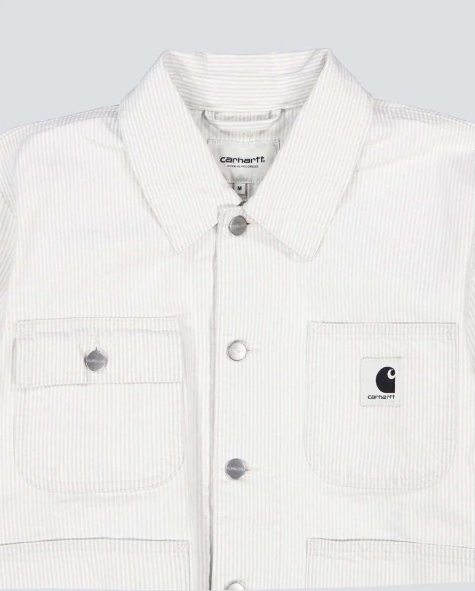 Chaqueta Carhartt WIP Mercer Chore Rayas Blanco Unisex - Image 4