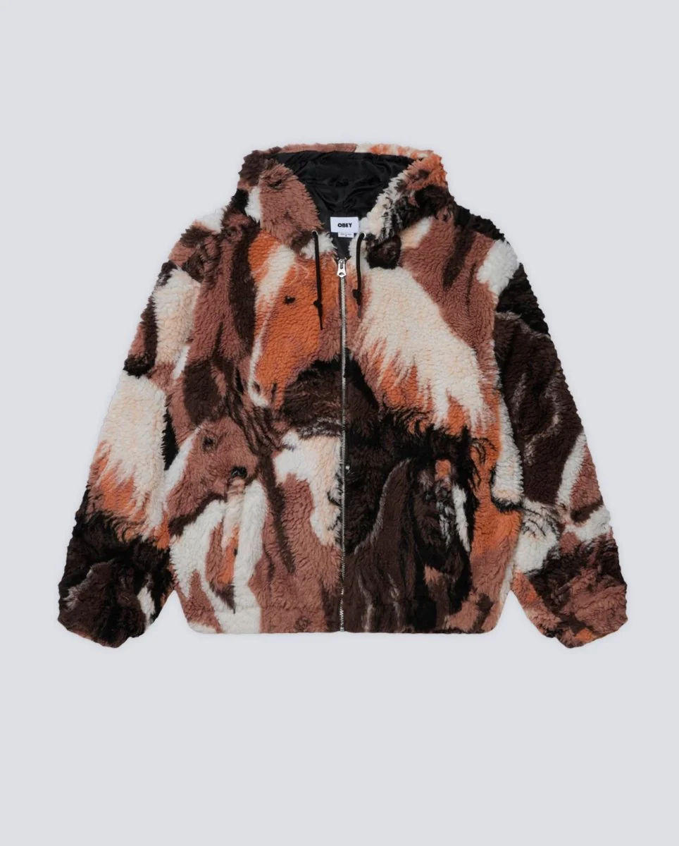 Chaqueta Obey Horses Sherpa Jacket Marrón Unisex