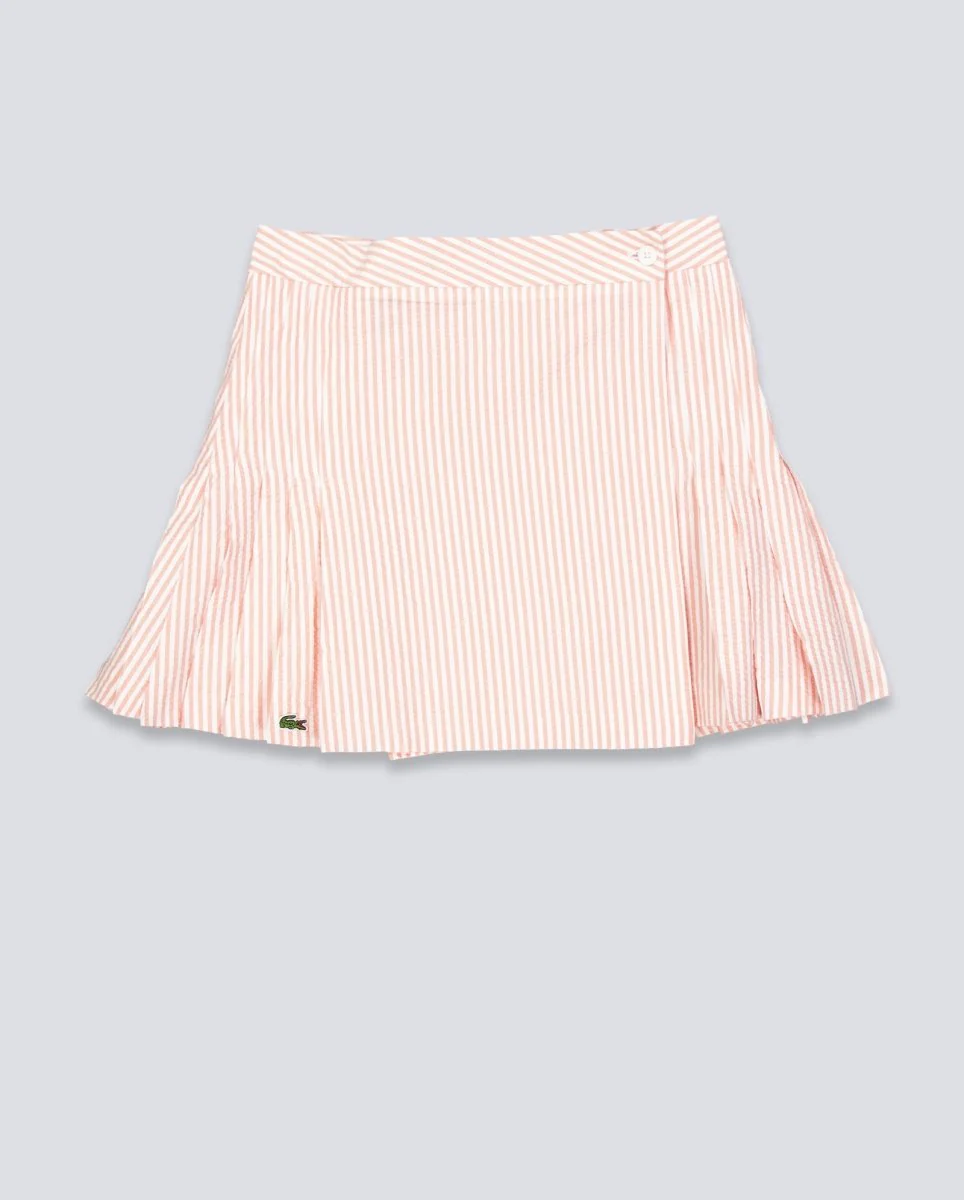 Falda Lacoste Seersucker Rosa Mujer