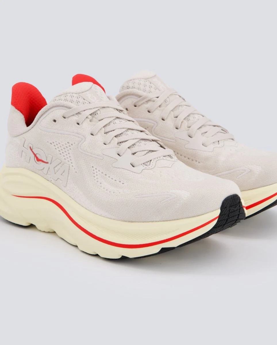 Hoka Clifton 10 Gris Y Rojo Mujer - Image 2